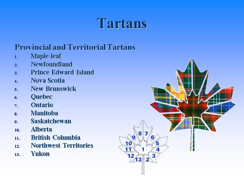 Tartans Provincial and Territorial Tartans Maple leaf  Newfoundland   Prince Edward Island